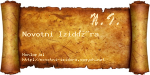 Novotni Izidóra névjegykártya